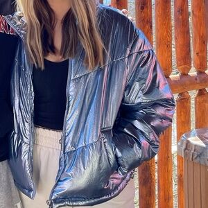 Forever 21 Metallic Puffer